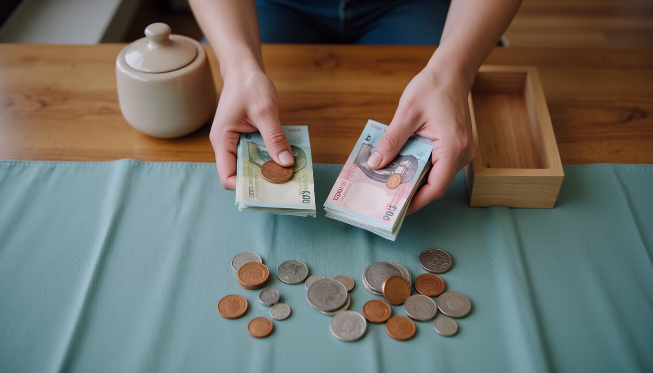 มือเจ้าของที่พักแบ่งเงินเป็นกองๆ สื่อค่าธรรมเนียม Airbnb หลายแบบที่หักจริง